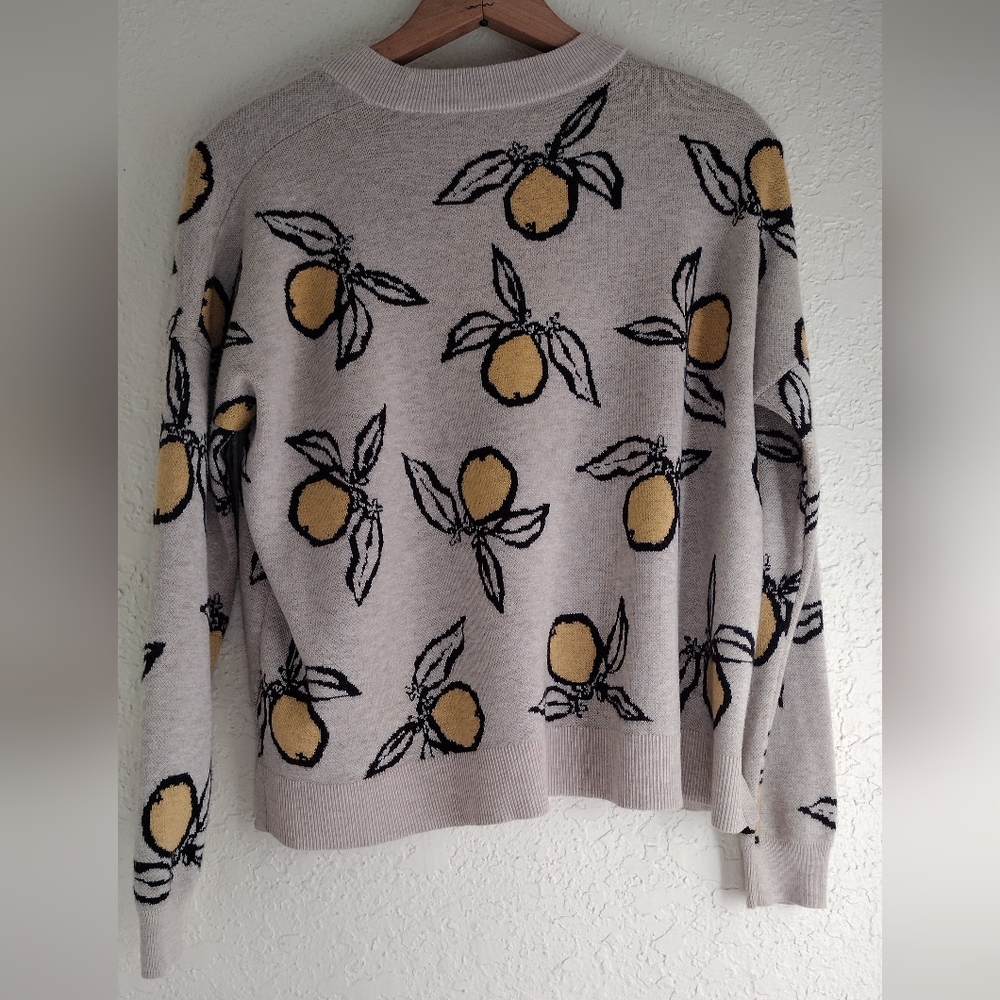 Madewell Tangerine Sketch Jacquard Pullover Sweater - Picture 7 of 7